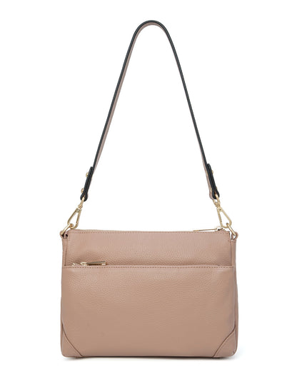 FAITH LEATHER CROSS BODY BAG- E1-0749-MACCHIATO