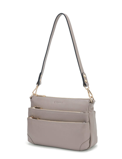 FAITH LEATHER CROSS BODY BAG- E1-0749-MOCHA