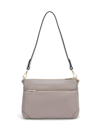 FAITH LEATHER CROSS BODY BAG- E1-0749-MOCHA