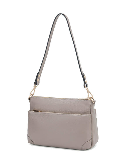 FAITH LEATHER CROSS BODY BAG- E1-0749-MOCHA