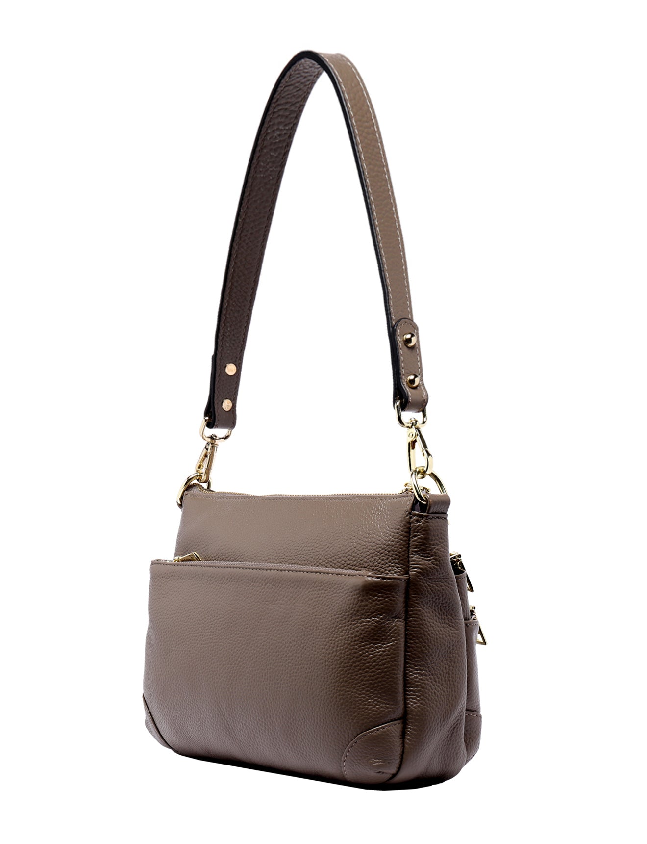 FAITH LEATHER CROSS BODY BAG- MUSH