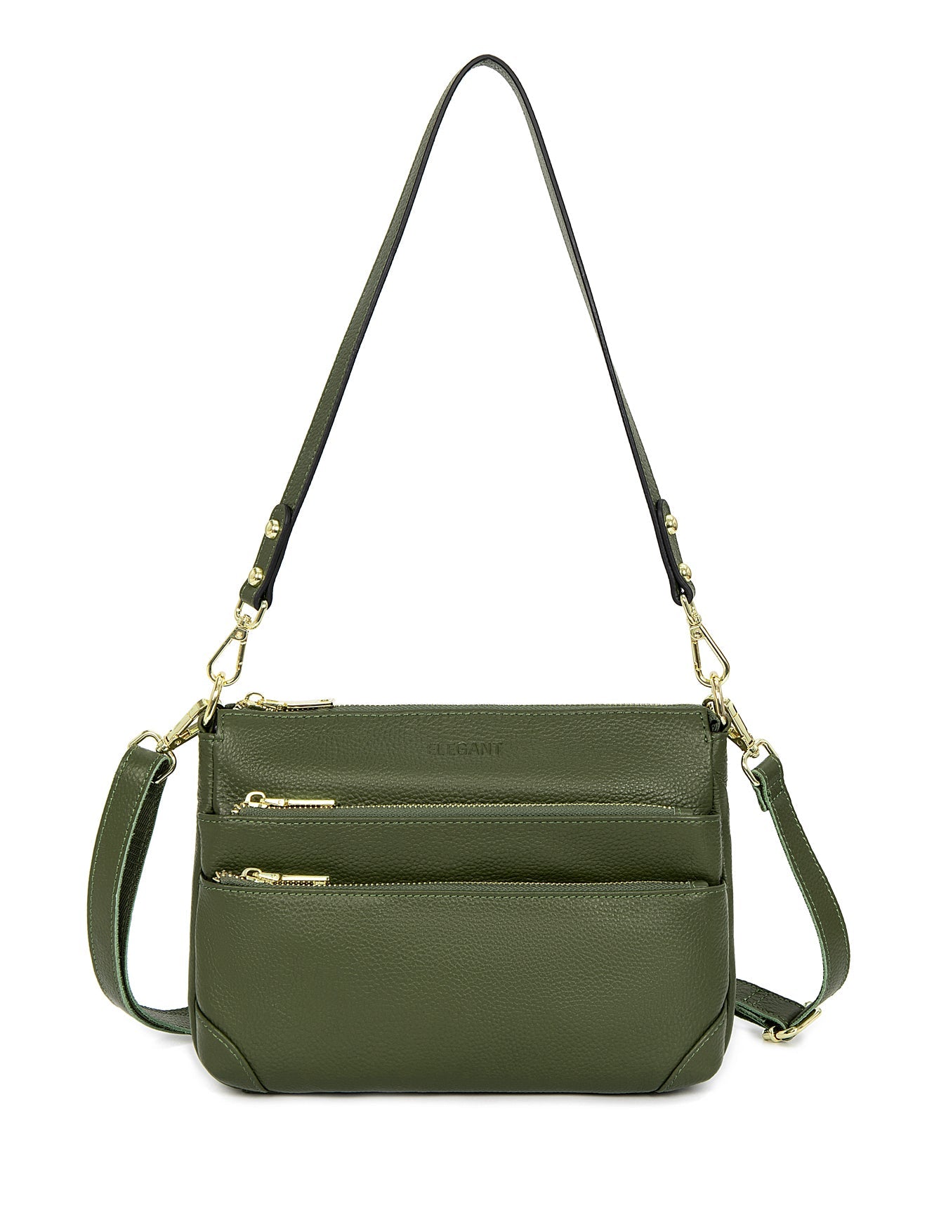 FAITH LEATHER CROSS BODY BAG-e1-0749- OLIVE