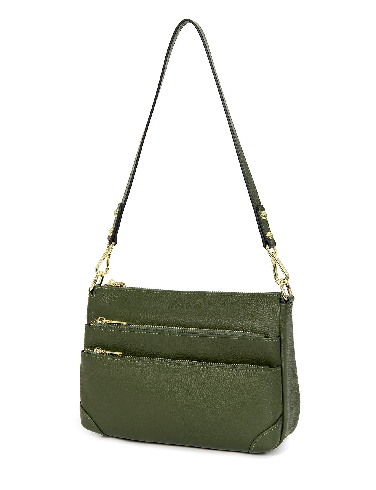 FAITH LEATHER CROSS BODY BAG-e1-0749- OLIVE