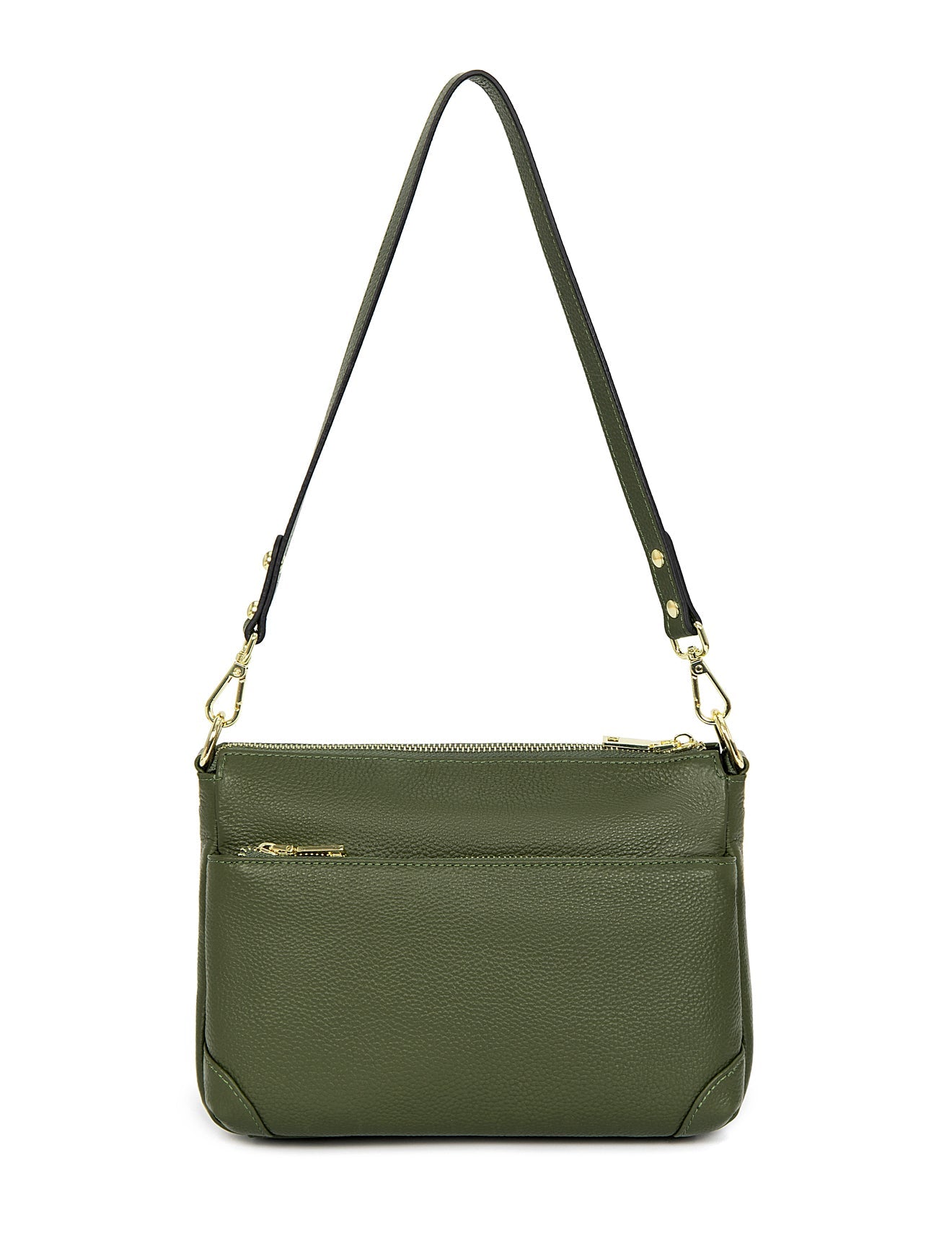 FAITH LEATHER CROSS BODY BAG-e1-0749- OLIVE