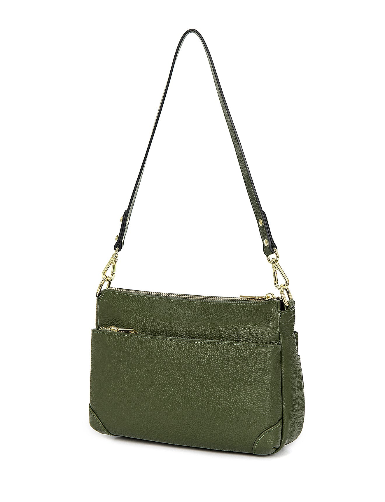 FAITH LEATHER CROSS BODY BAG-e1-0749- OLIVE