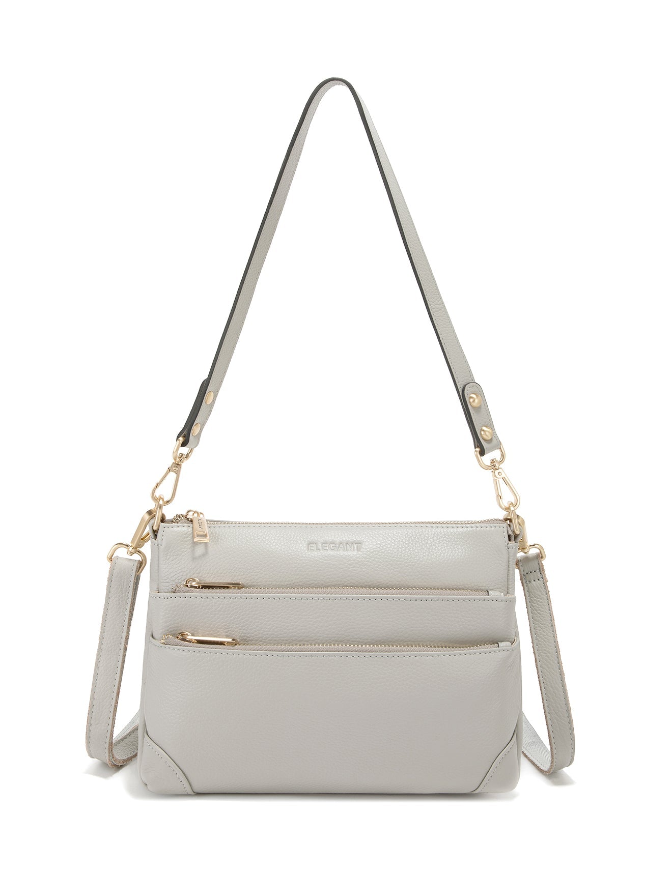 FAITH LEATHER CROSS BODY BAG- E1-0749-PEBBLE