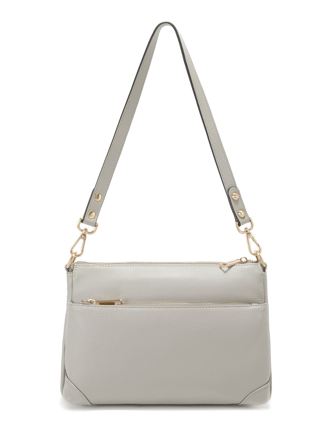 FAITH LEATHER CROSS BODY BAG- E1-0749-PEBBLE