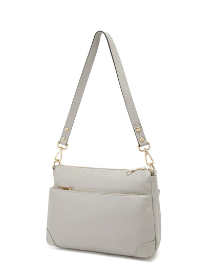 FAITH LEATHER CROSS BODY BAG- E1-0749-PEBBLE