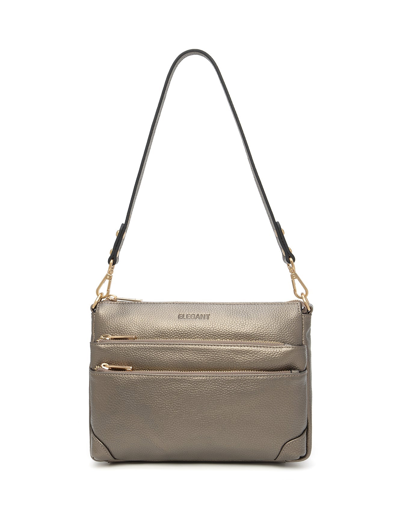 FAITH LEATHER CROSS BODY BAG- E1-0749-PEWTER