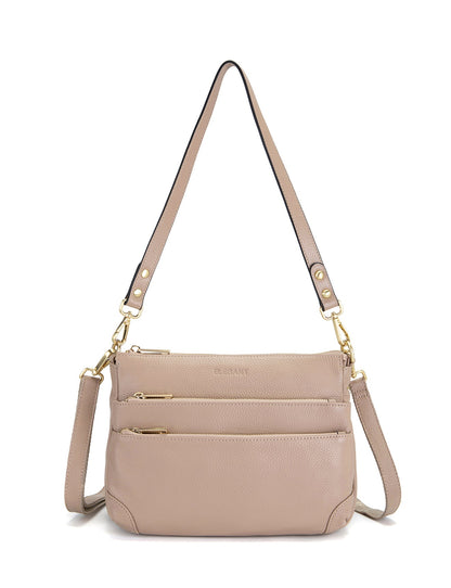 FAITH LEATHER CROSS BODY BAG- E1-0749-PUTTY- NEW IN