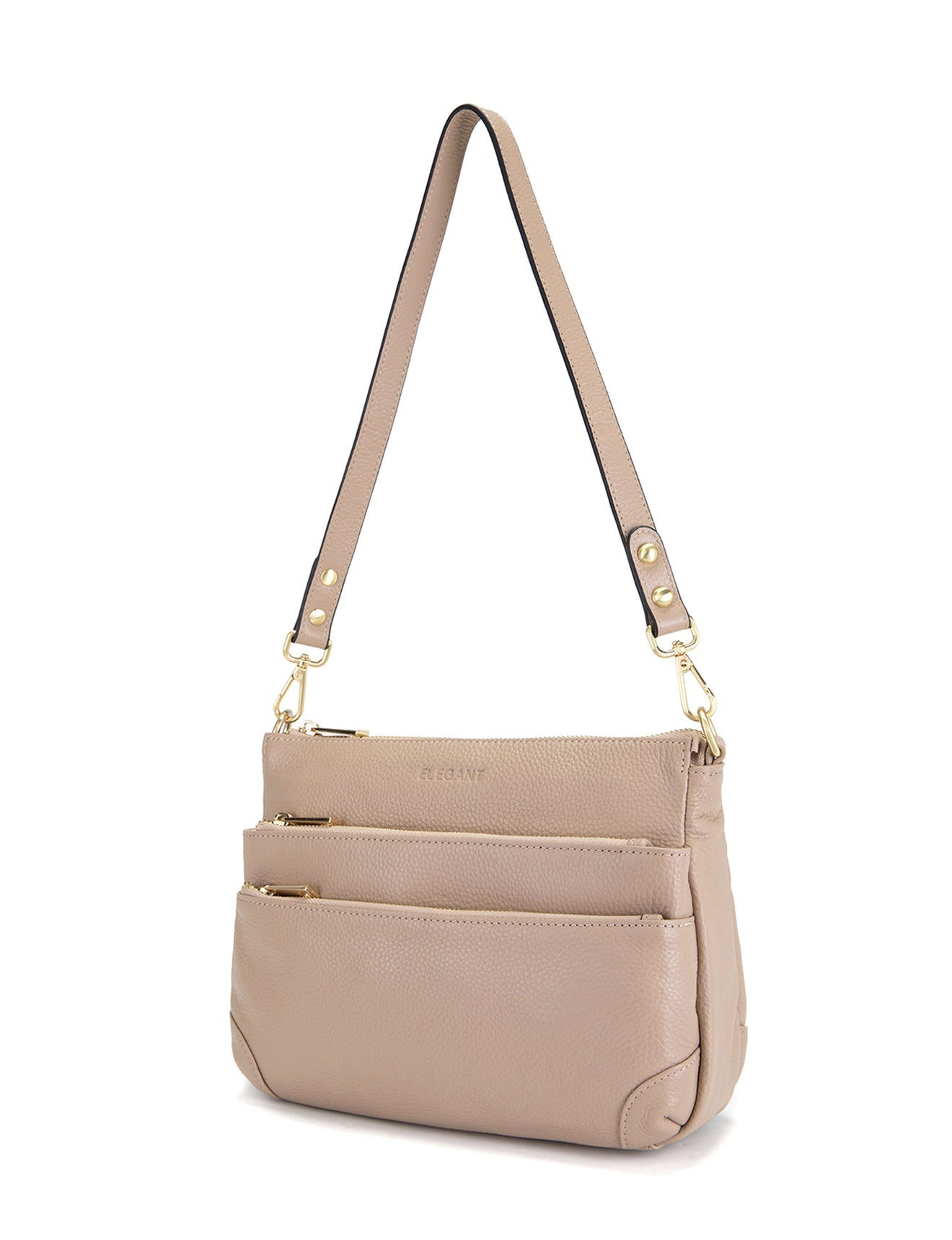 FAITH LEATHER CROSS BODY BAG- E1-0749-PUTTY- NEW IN