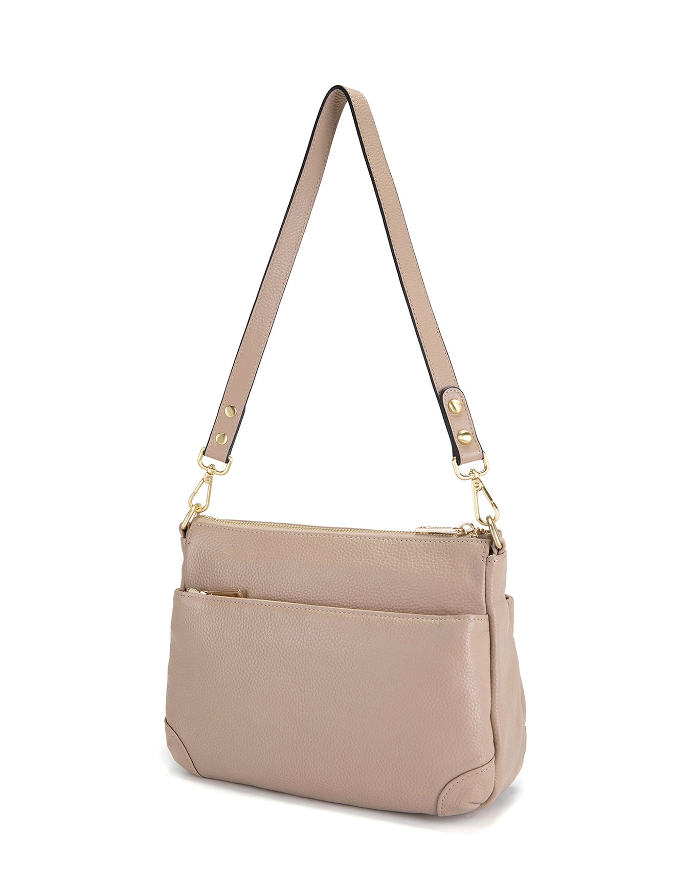 FAITH LEATHER CROSS BODY BAG- E1-0749-PUTTY- NEW IN