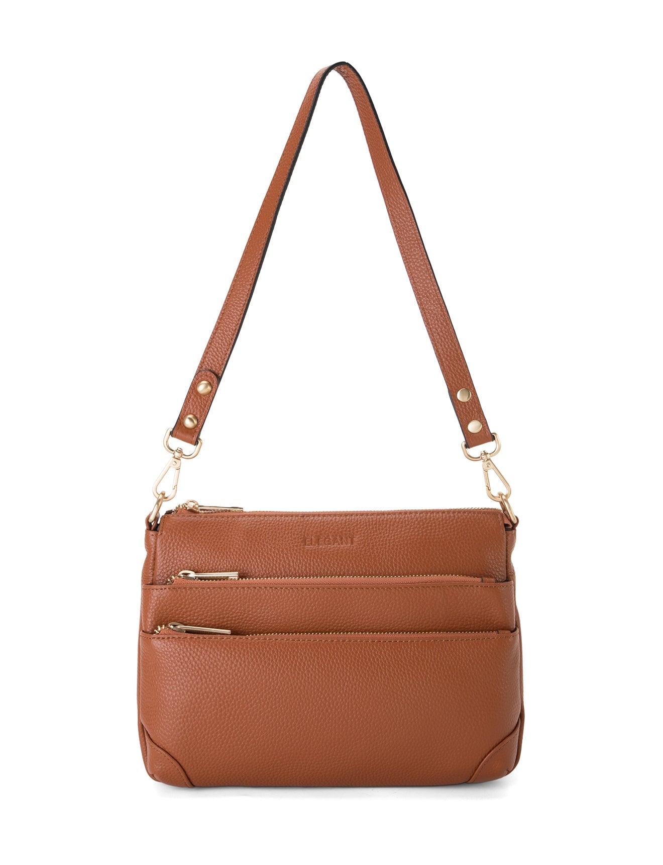 FAITH LEATHER CROSS BODY BAG- E1-0749-TAN