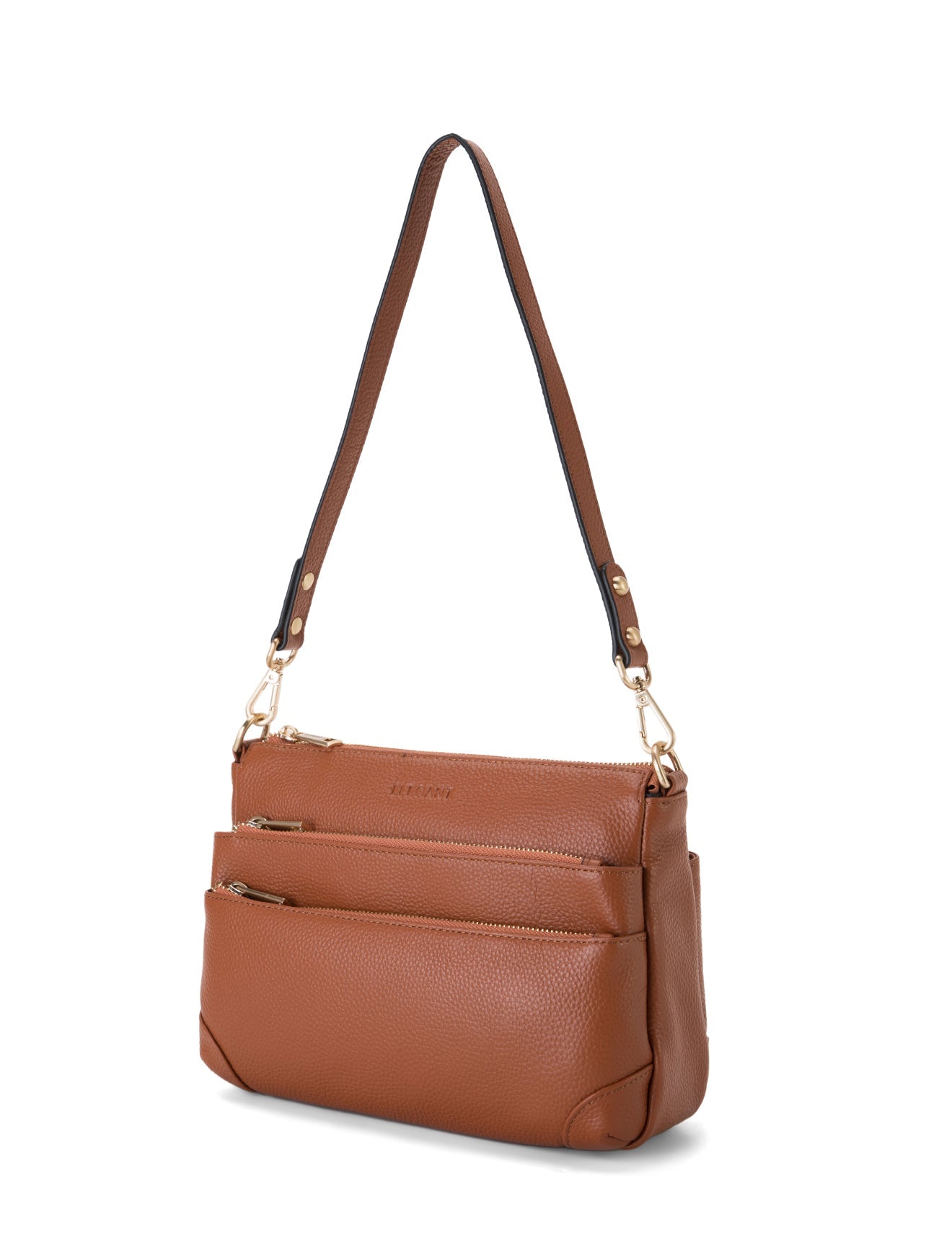 FAITH LEATHER CROSS BODY BAG- E1-0749-TAN