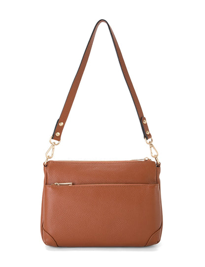 FAITH LEATHER CROSS BODY BAG- E1-0749-TAN