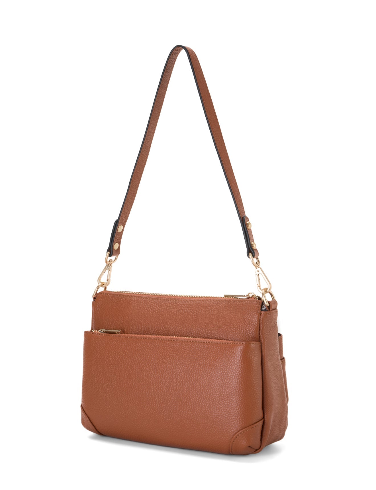 FAITH LEATHER CROSS BODY BAG- E1-0749-TAN