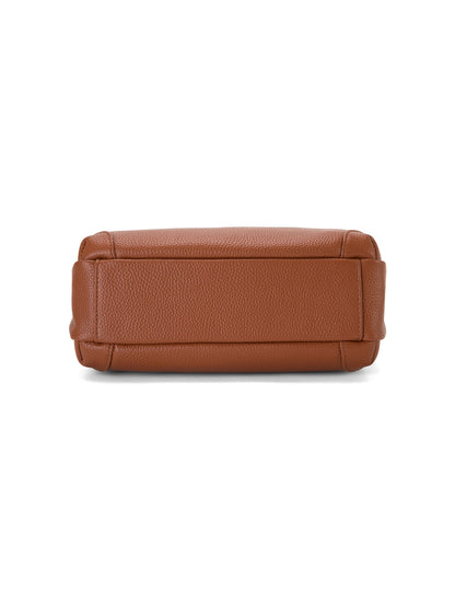 FAITH LEATHER CROSS BODY BAG- E1-0749-TAN