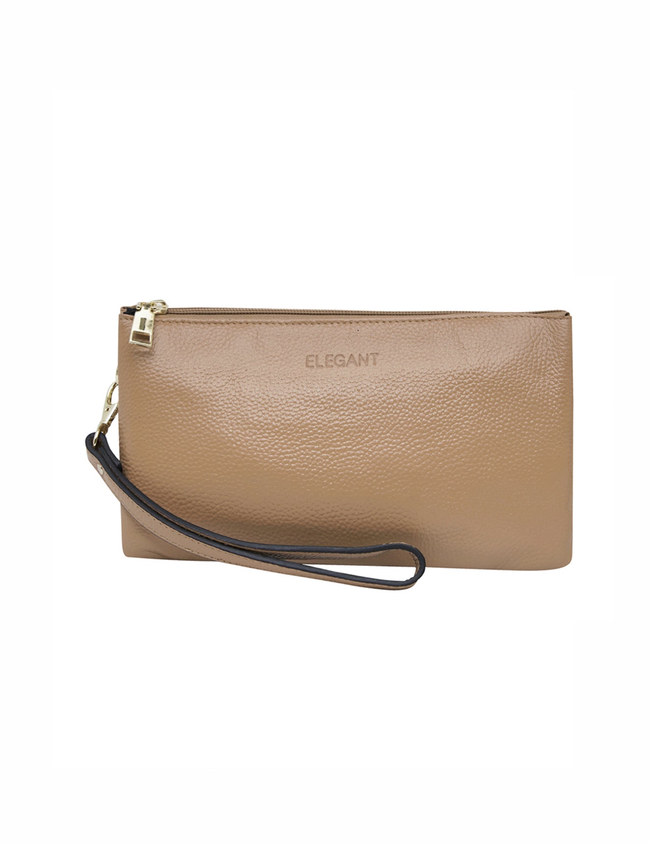 CANDICE LEATHER WALLET WITH SHOULDER STRAP- CAMEL