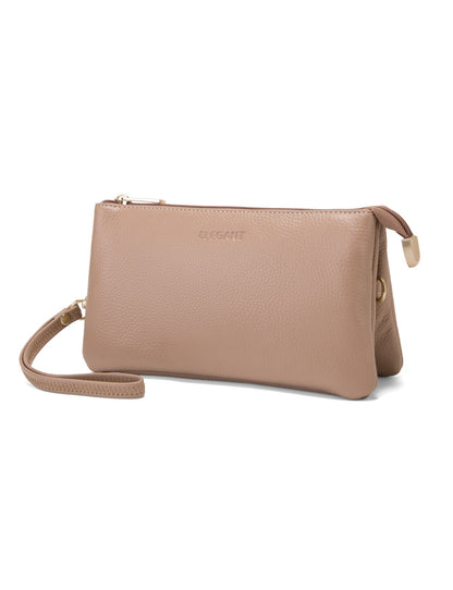 CANDICE LEATHER WALLET WITH SHOULDER STRAP- E1-0809-MACC