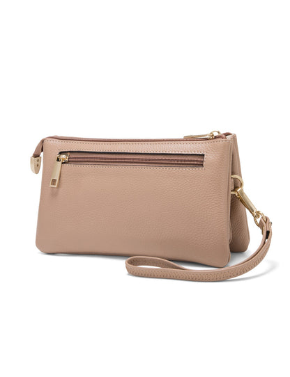 CANDICE LEATHER WALLET WITH SHOULDER STRAP- E1-0809-MACC