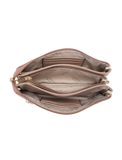 CANDICE LEATHER WALLET WITH SHOULDER STRAP- E1-0809-MACC