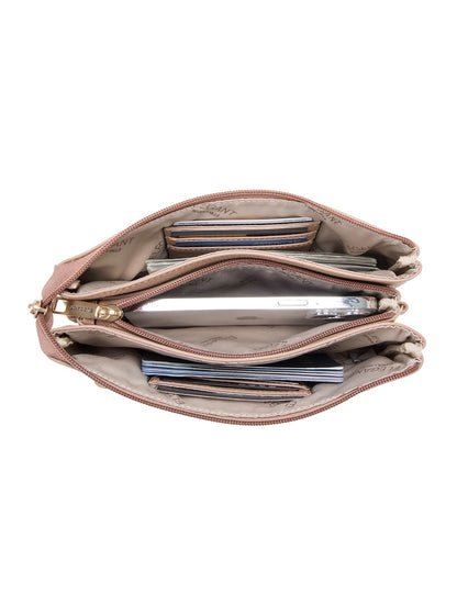 CANDICE LEATHER WALLET WITH SHOULDER STRAP- E1-0809-MACC