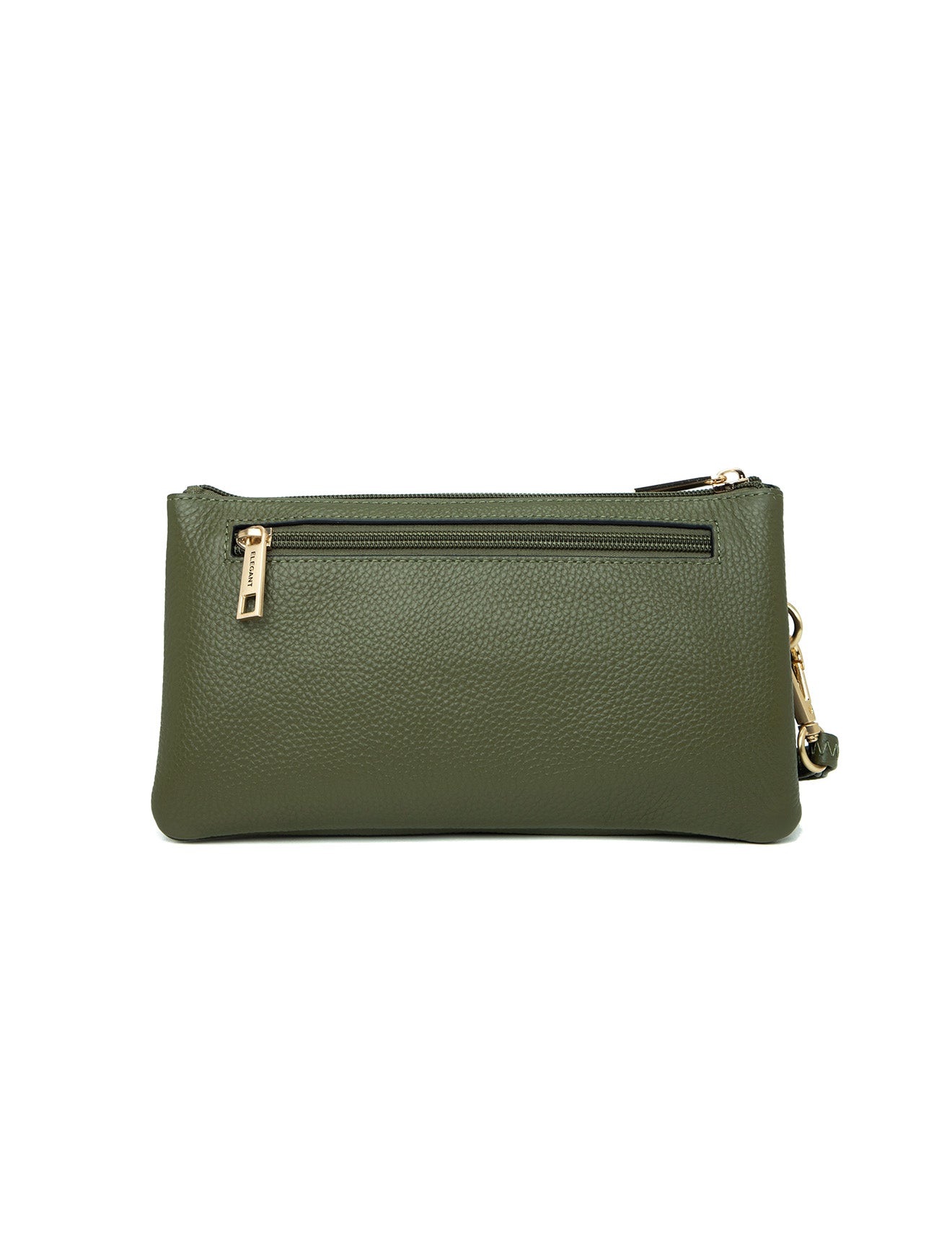 CANDICE LEATHER WALLET WITH SHOULDER STRAP- E1-0809-OLIVE