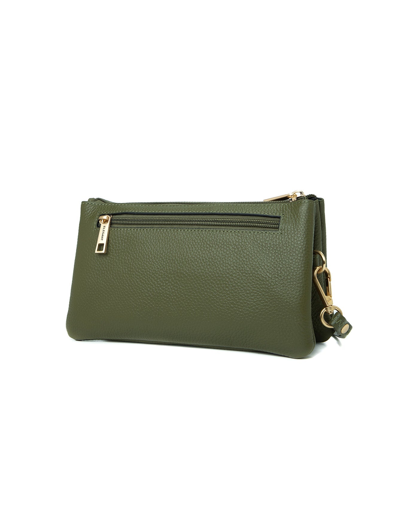 CANDICE LEATHER WALLET WITH SHOULDER STRAP- E1-0809-OLIVE