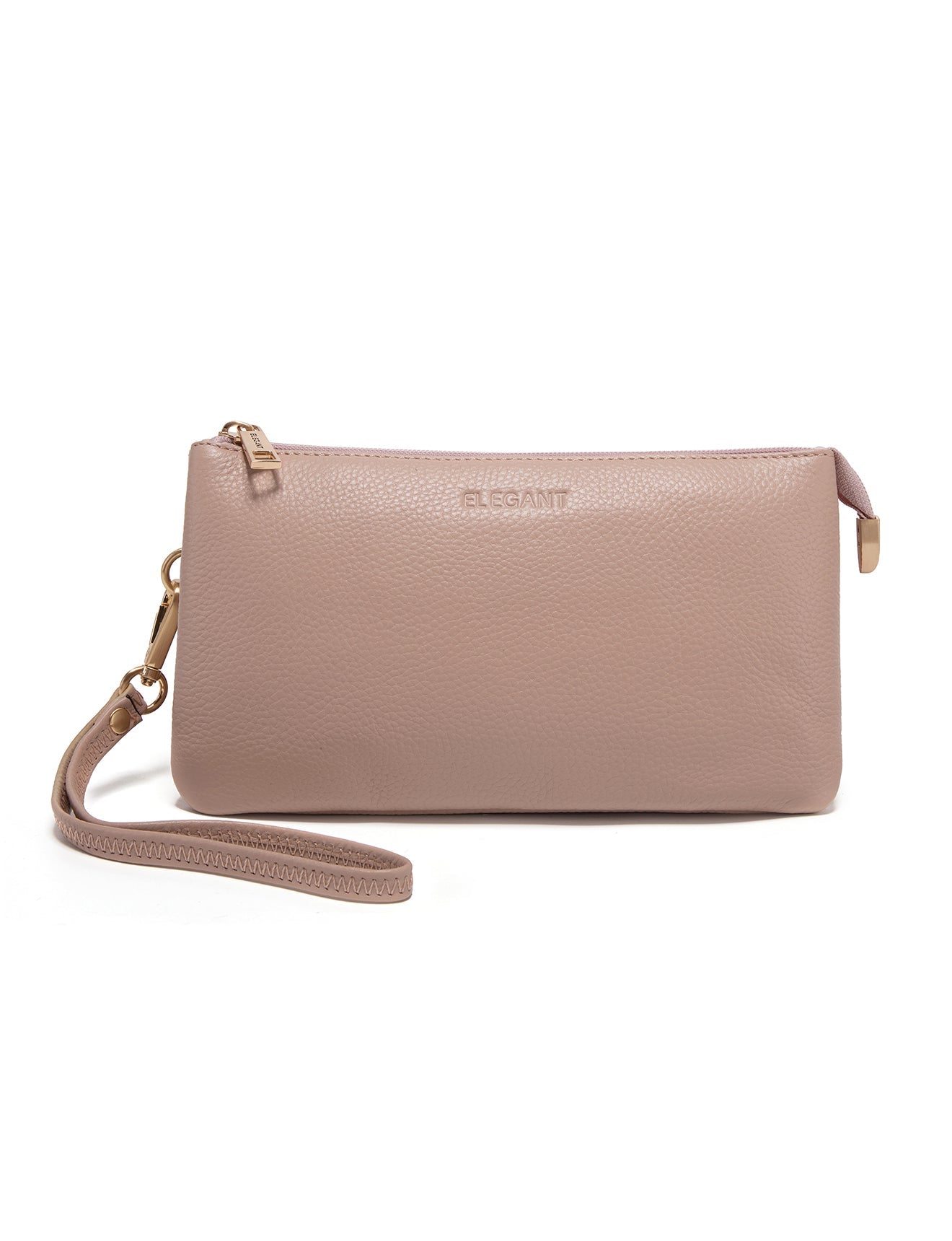 CANDICE LEATHER WALLET WITH SHOULDER STRAP- E1-0809-PINK