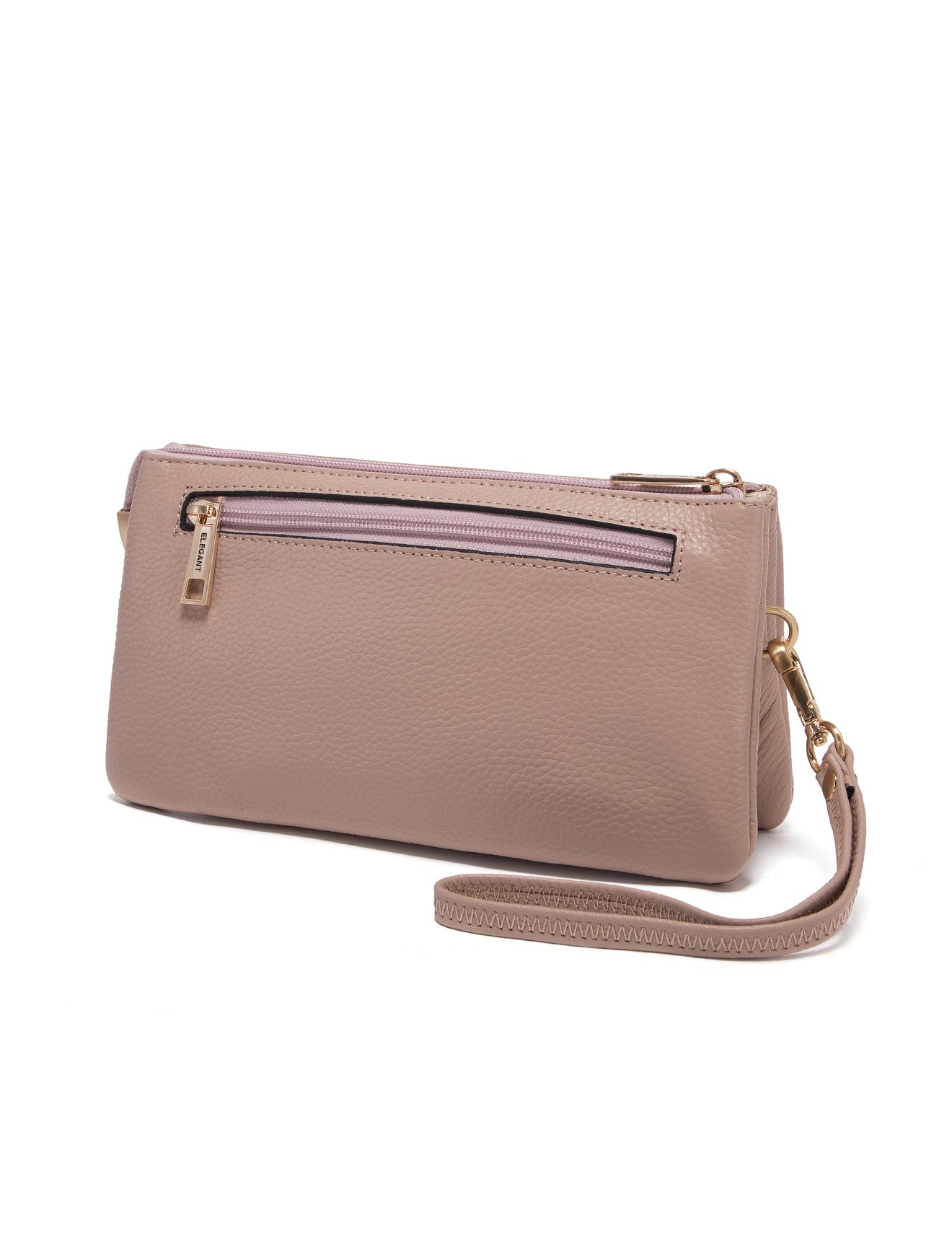 CANDICE LEATHER WALLET WITH SHOULDER STRAP- E1-0809-PINK