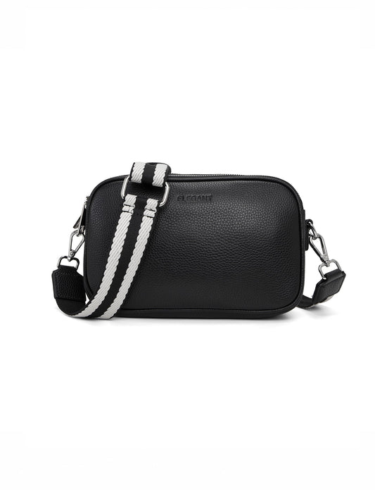 ALLY TRIPLE COMPARTMENT CROSSBODY -E1-0811A-BLK