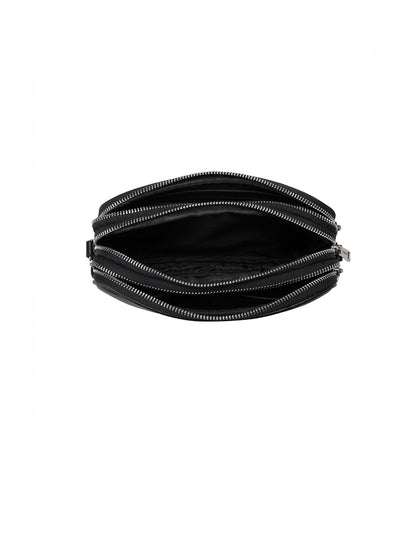 ALLY TRIPLE COMPARTMENT CROSSBODY -E1-0811A-BLK