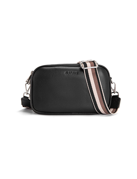 ANNA TRIPLE COMPARTMENT CROSSBODY -E1-0811B-BLK- NEW IN