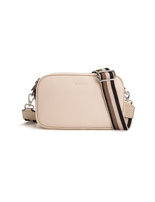 ANNA TRIPLE COMPARTMENT CROSSBODY -E1-0811B-IVORY- NEW IN