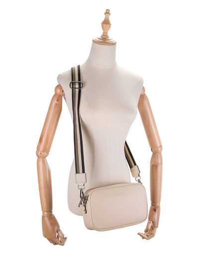 ANNA TRIPLE COMPARTMENT CROSSBODY -E1-0811B-IVORY- NEW IN