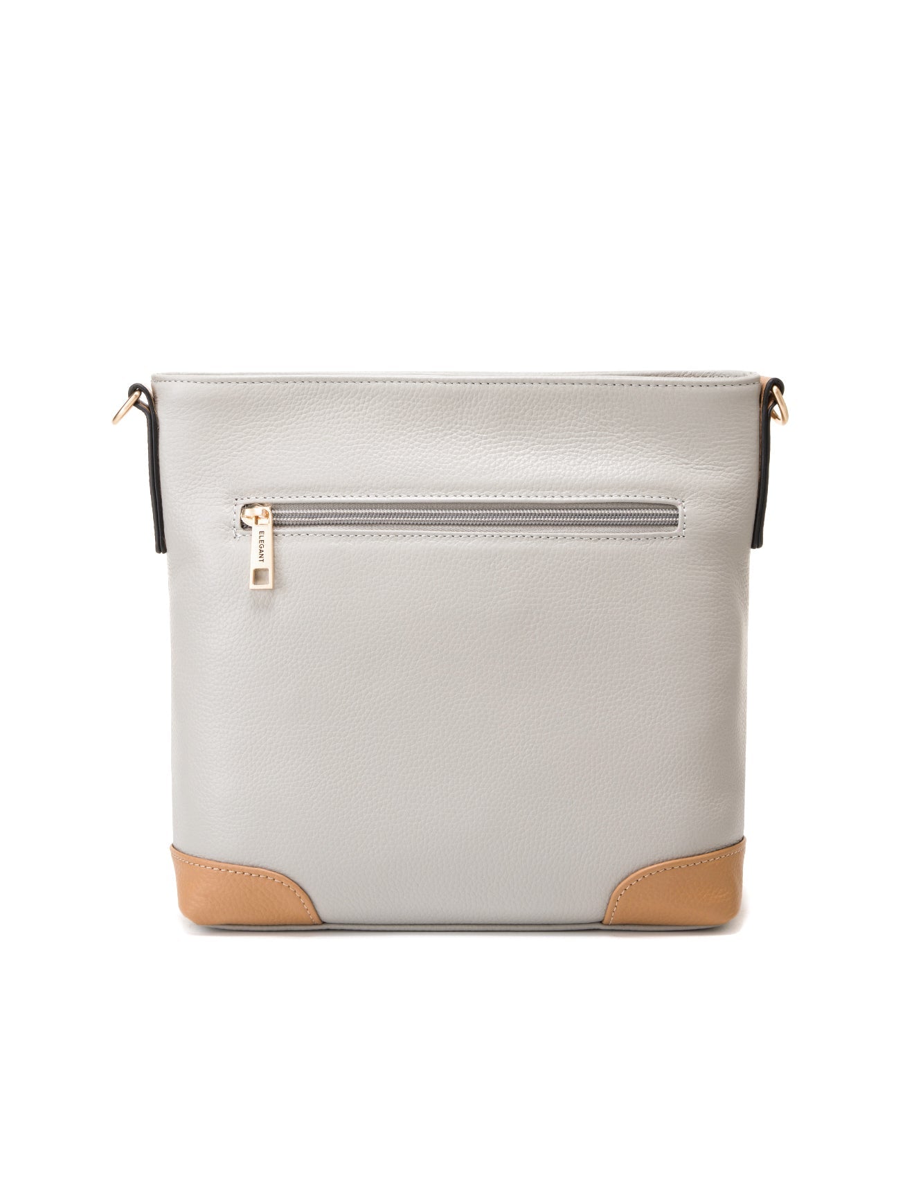 EVIE LEATHER CROSS BODY BAG- 2 TONE- E1-0816B-PEB/CAM