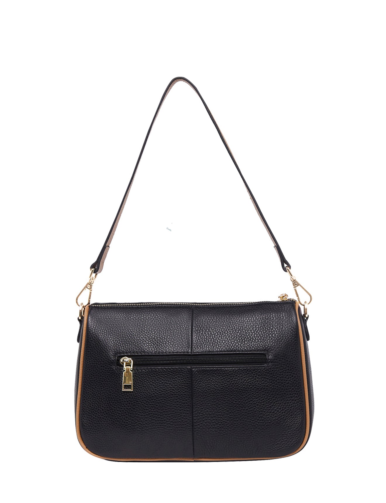 ANTONELLA LEATHER XBODY BAG- E1-0819-BLK/CAM