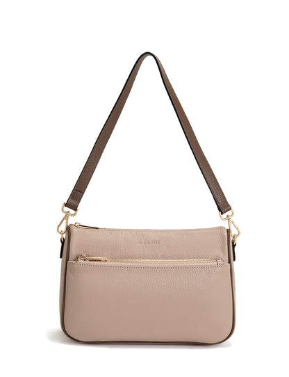 ANTONELLA LEATHER XBODY BAG- E1-0819-PUTTY/CINNAMON- NEW IN