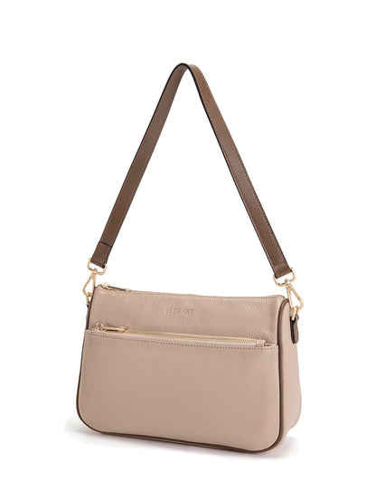 ANTONELLA LEATHER XBODY BAG- E1-0819-PUTTY/CINNAMON- NEW IN