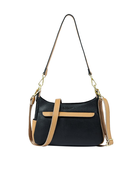 ESME LEATHER XBODY BAG- E1-0822-BLK/CAM