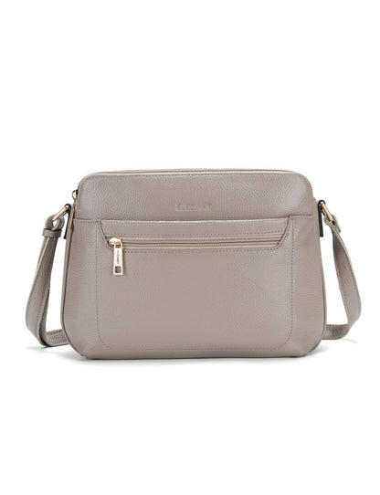 BROOKE TRIPLE COMPARTMENT LEATHER XBODY BAG-E1-0828-MOCHA