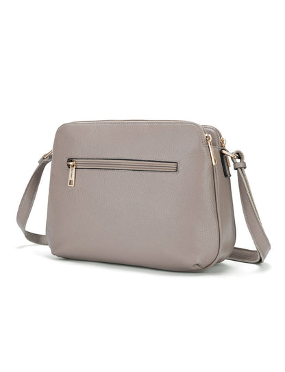 BROOKE TRIPLE COMPARTMENT LEATHER XBODY BAG-E1-0828-MOCHA