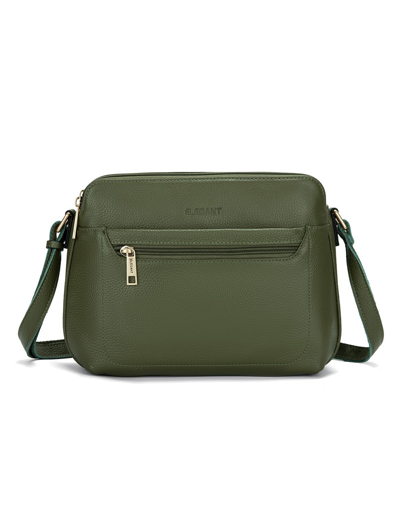 BROOKE TRIPLE COMPARTMENT LEATHER XBODY BAG-E1-0828-OLIVE