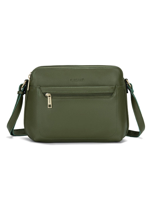 BROOKE TRIPLE COMPARTMENT LEATHER XBODY BAG-E1-0828-OLIVE