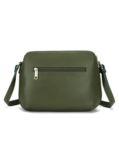 BROOKE TRIPLE COMPARTMENT LEATHER XBODY BAG-E1-0828-OLIVE