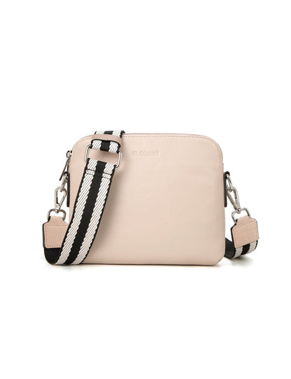 ASHLEY LEATHER BAG WEBBING STRAP- E1-0838-IVORY- NEW IN