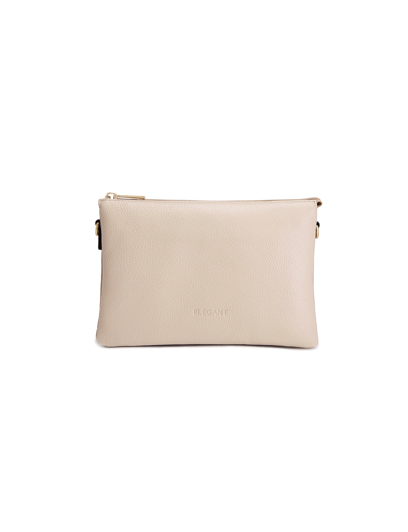 CLEO TRIPLE COMPARTMENT LEATHER XBODY BAG - E1-0841-IVORY/PUTTY- NEW IN