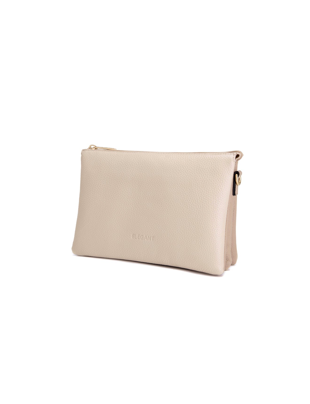 CLEO TRIPLE COMPARTMENT LEATHER XBODY BAG - E1-0841-IVORY/PUTTY- NEW IN