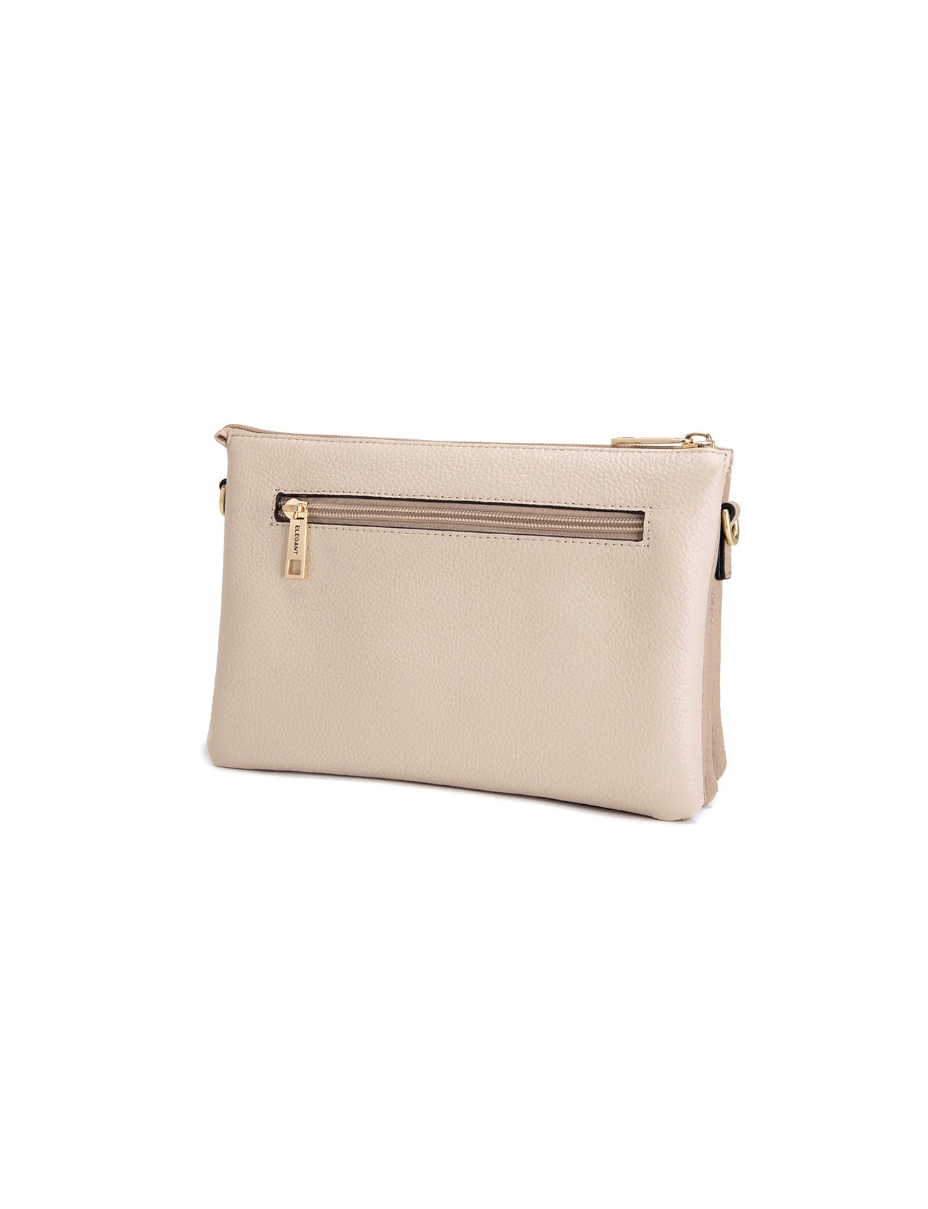 CLEO TRIPLE COMPARTMENT LEATHER XBODY BAG - E1-0841-IVORY/PUTTY- NEW IN