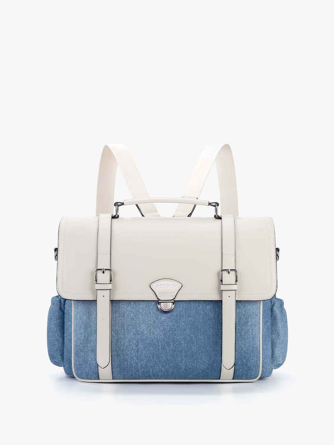 Denim-Inspired PU Fabric 15.6-Inch Briefcase